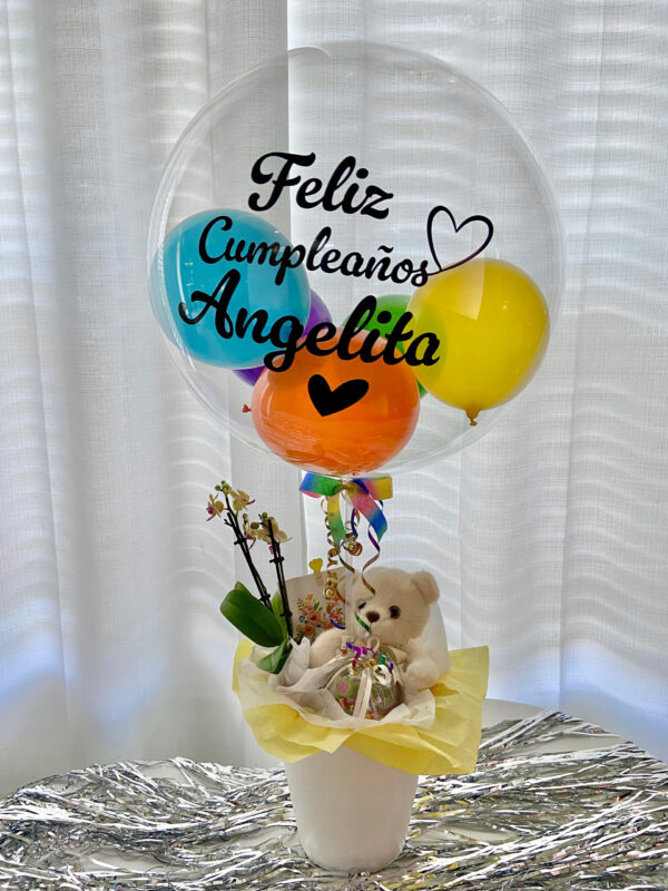 Feliz Cumpleaños Bubble Balloon Gift Basket